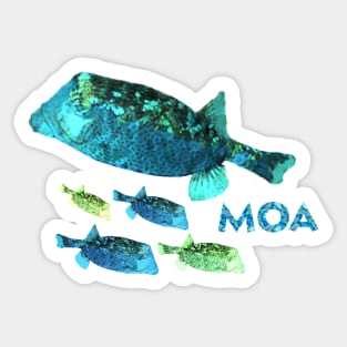 Moa - Tropical, Boxfish - Hawaiian Fish Sticker